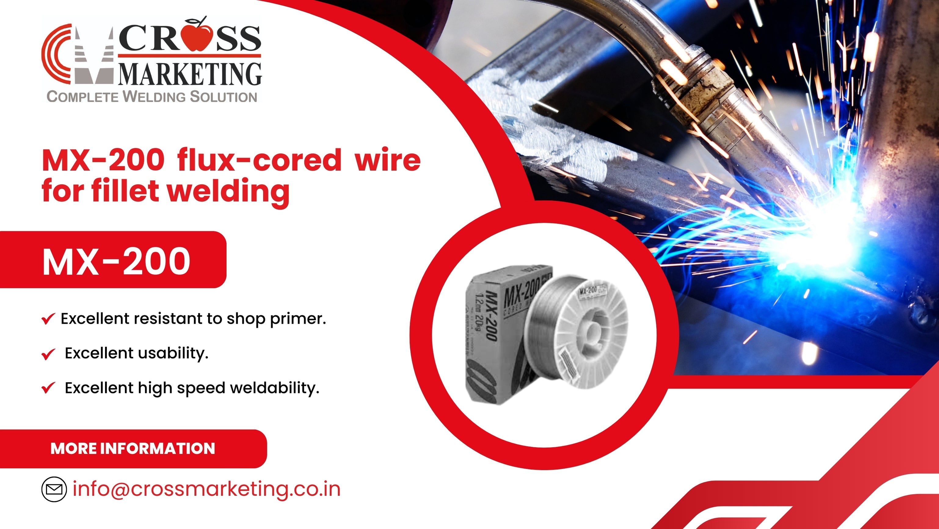 MX-200 flux-cored wire for fillet welding kobelco